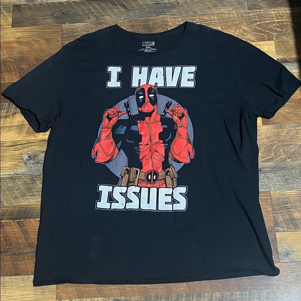 Marvel Deadpool 'I Have Issues' Graphic Tee - Black (2xl)